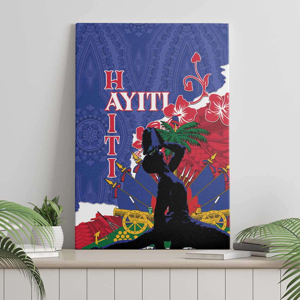 Haiti Le Marron Inconnu Canvas Wall Art Dashiki Mix Polynesian Pattern LT01 - Polynesian Pride