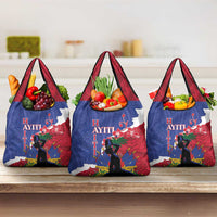 Haiti Le Marron Inconnu Grocery Bag Dashiki Mix Polynesian Pattern