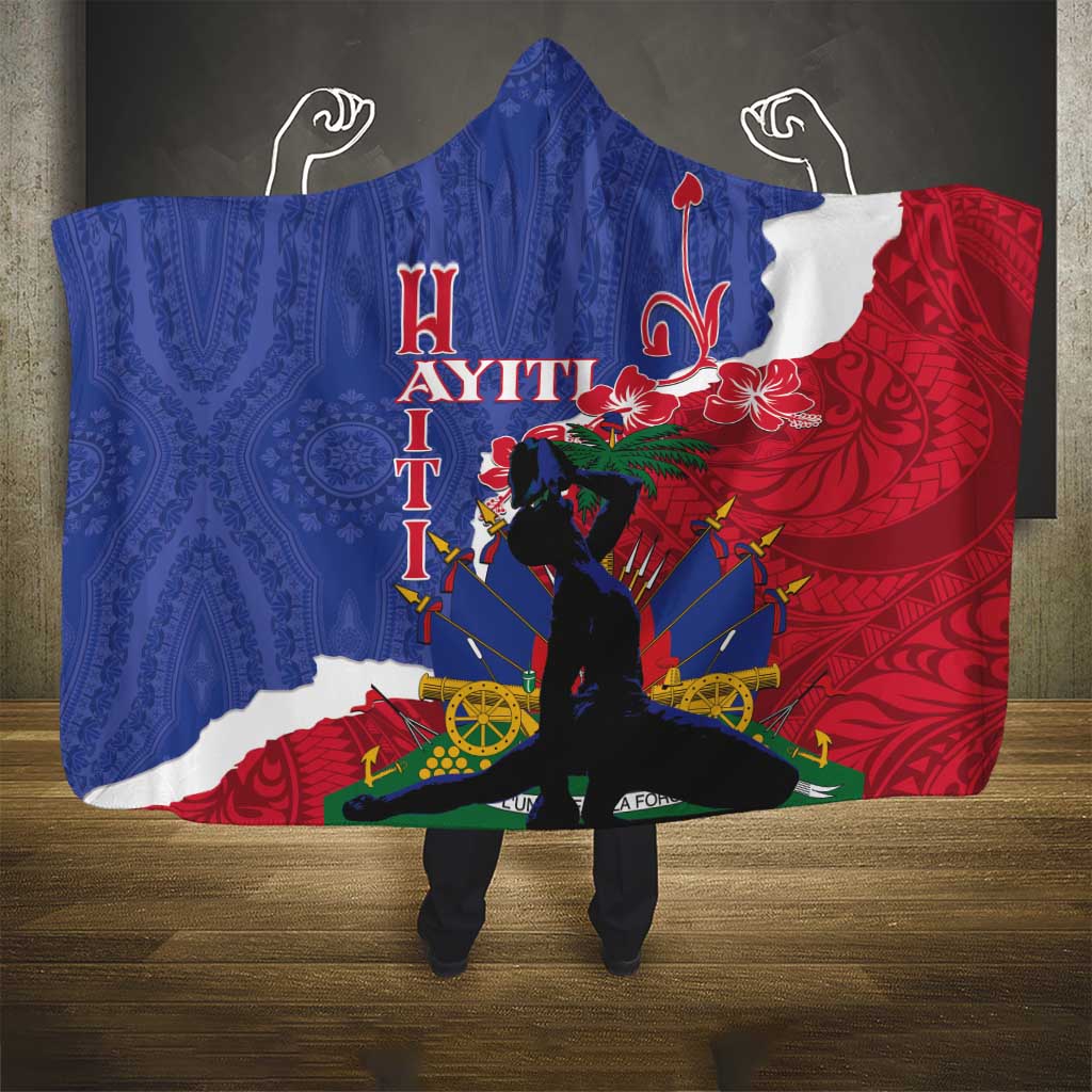 Haiti Le Marron Inconnu Hooded Blanket Dashiki Mix Polynesian Pattern LT01 - Polynesian Pride
