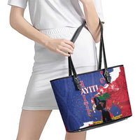 Haiti Le Marron Inconnu Leather Tote Bag Dashiki Mix Polynesian Pattern LT01 - Polynesian Pride
