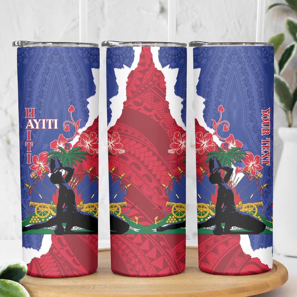Personalised Haiti Le Marron Inconnu Skinny Tumbler Dashiki Mix Polynesian Pattern