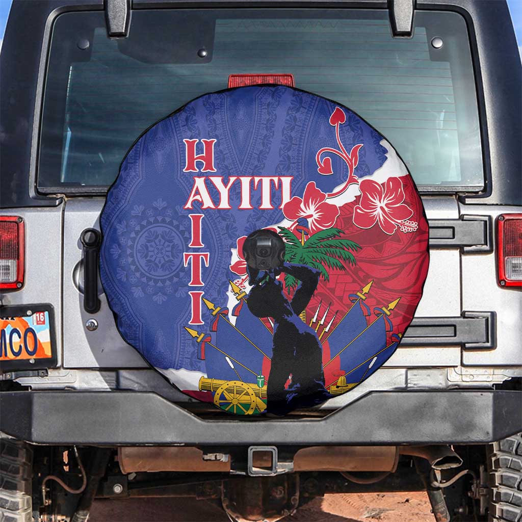 Haiti Le Marron Inconnu Spare Tire Cover Dashiki Mix Polynesian Pattern LT01 Blue - Polynesian Pride