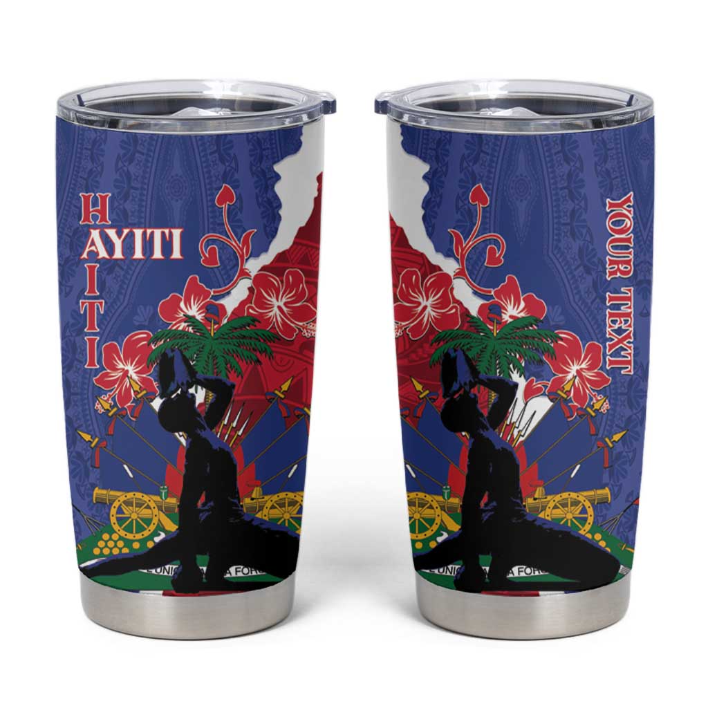 Personalised Haiti Le Marron Inconnu Tumbler Cup Dashiki Mix Polynesian Pattern LT01 Blue - Polynesian Pride