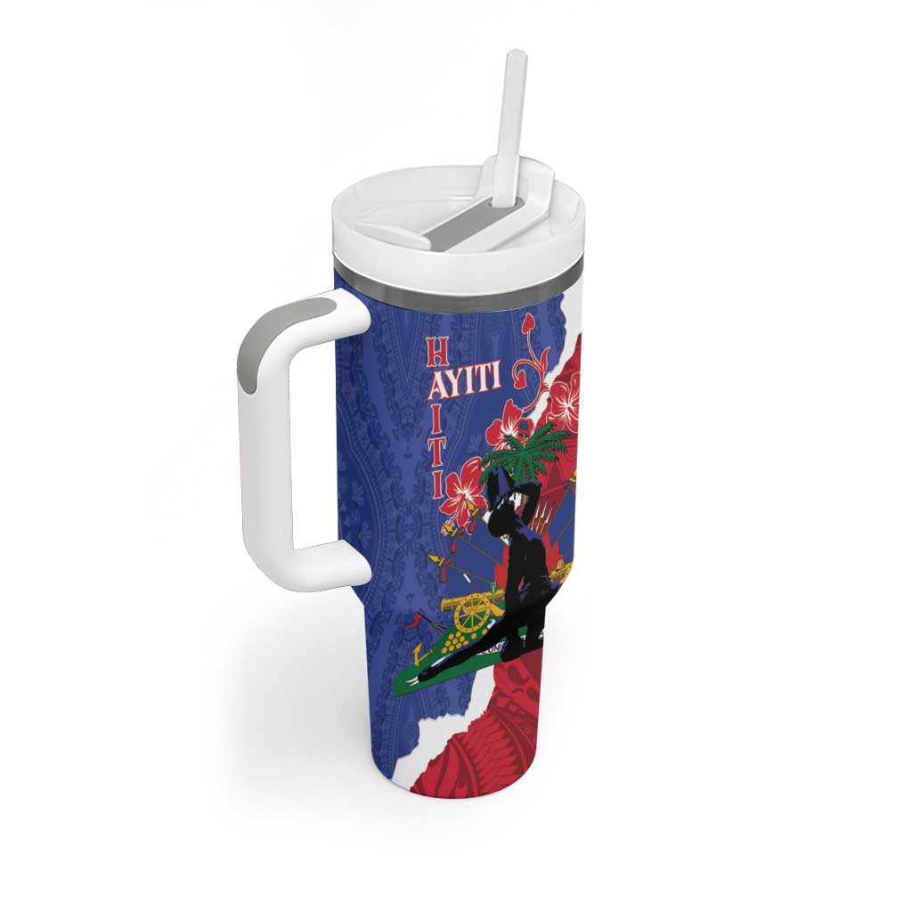 Personalised Haiti Le Marron Inconnu Tumbler With Handle Dashiki Mix Polynesian Pattern LT01 - Polynesian Pride