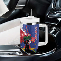 Personalised Haiti Le Marron Inconnu Tumbler With Handle Dashiki Mix Polynesian Pattern LT01 - Polynesian Pride