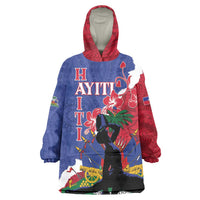 Personalised Haiti Le Marron Inconnu Wearable Blanket Hoodie Dashiki Mix Polynesian Pattern LT01 One Size Blue - Polynesian Pride