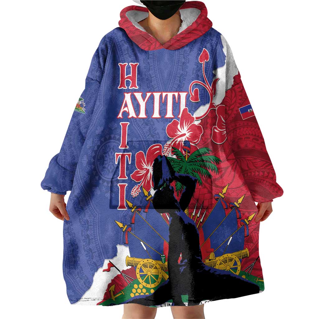 Personalised Haiti Le Marron Inconnu Wearable Blanket Hoodie Dashiki Mix Polynesian Pattern LT01 - Polynesian Pride