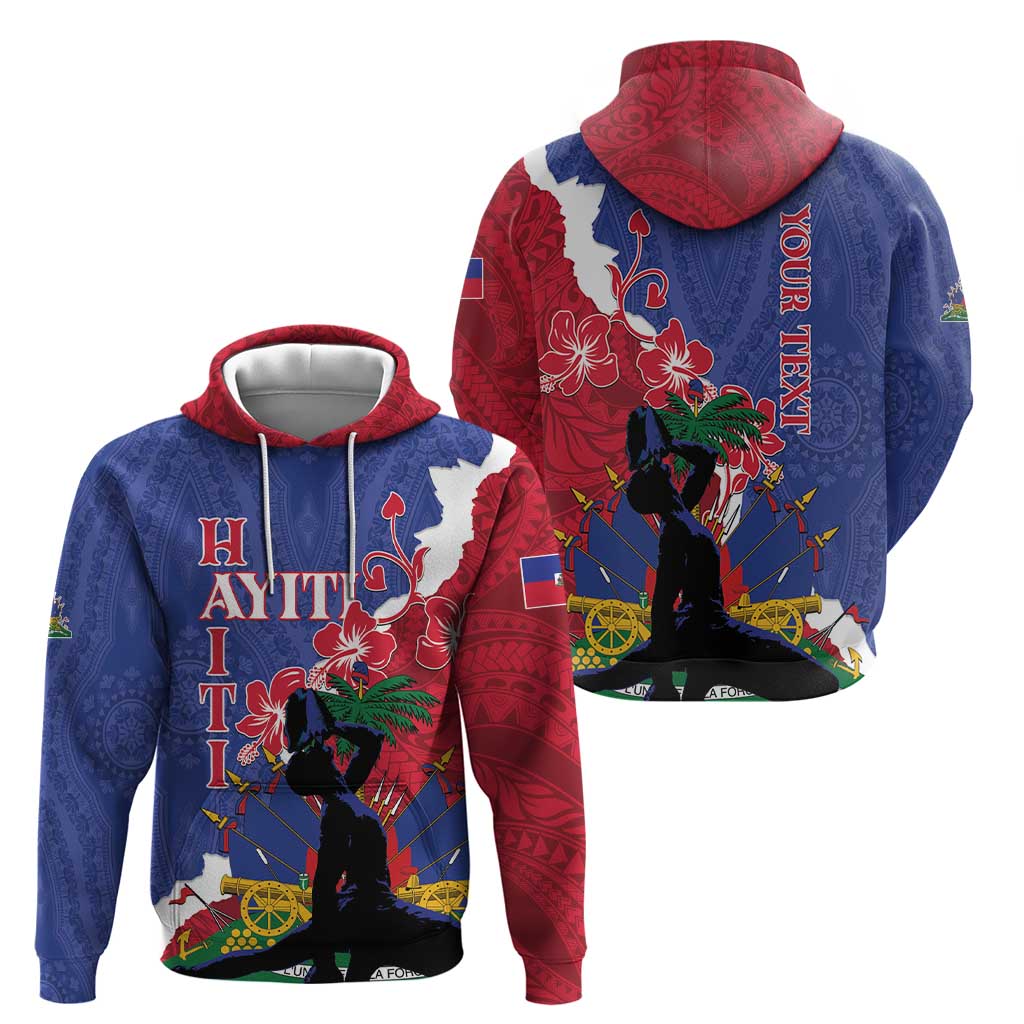 Personalised Haiti Le Marron Inconnu Zip Hoodie Dashiki Mix Polynesian Pattern