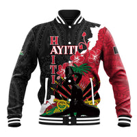 Personalised Ayiti Neg Marron Baseball Jacket Dashiki Mix Polynesian Pattern LT01 Unisex Black - Polynesian Pride