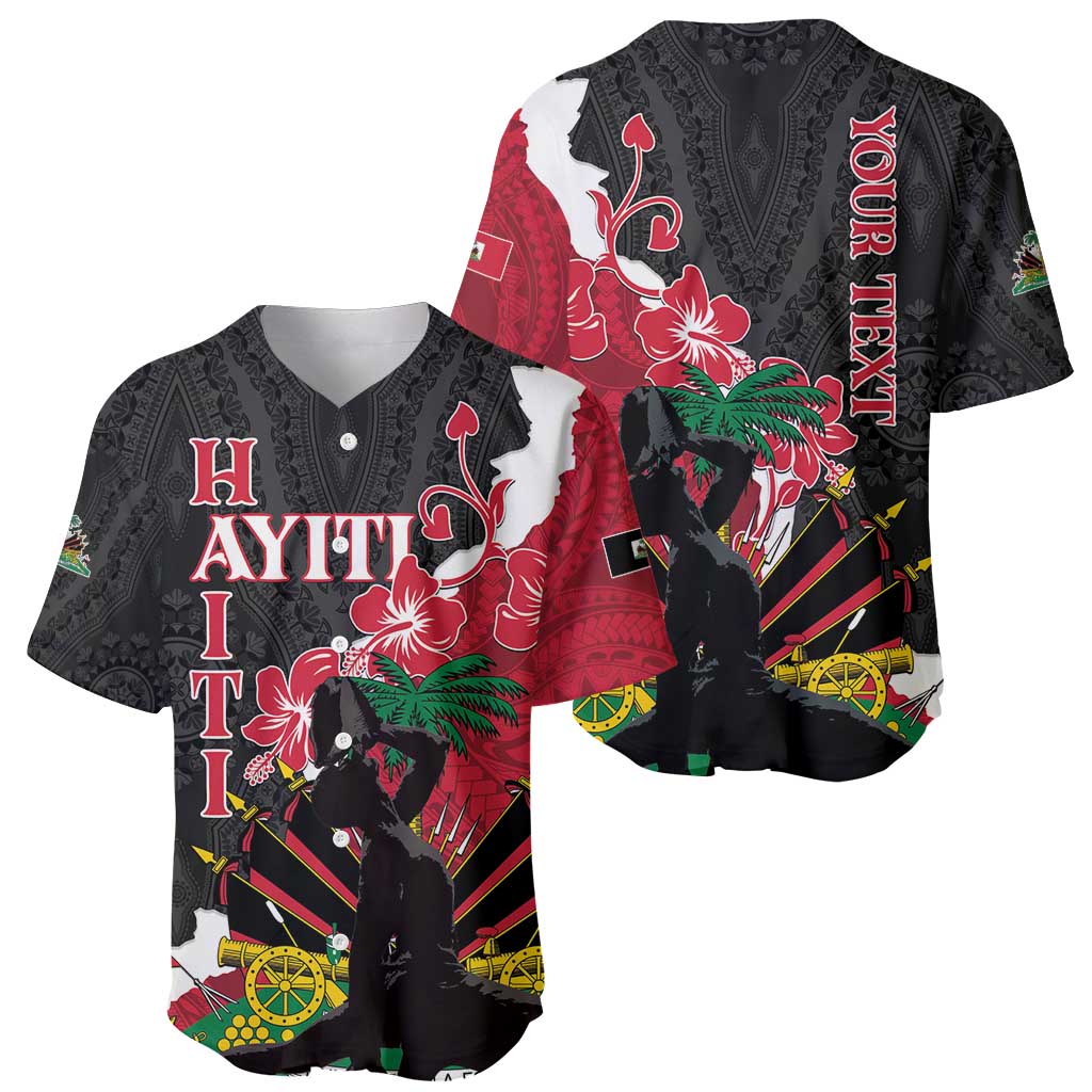 Personalised Ayiti Neg Marron Baseball Jersey Dashiki Mix Polynesian Pattern