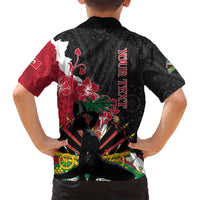 Personalised Ayiti Neg Marron Family Matching Long Sleeve Bodycon Dress and Hawaiian Shirt Dashiki Mix Polynesian Pattern