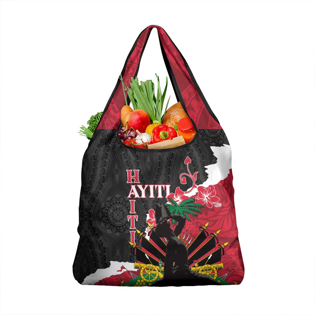 Ayiti Neg Marron Grocery Bag Dashiki Mix Polynesian Pattern LT01 1-pack One Size Black - Polynesian Pride
