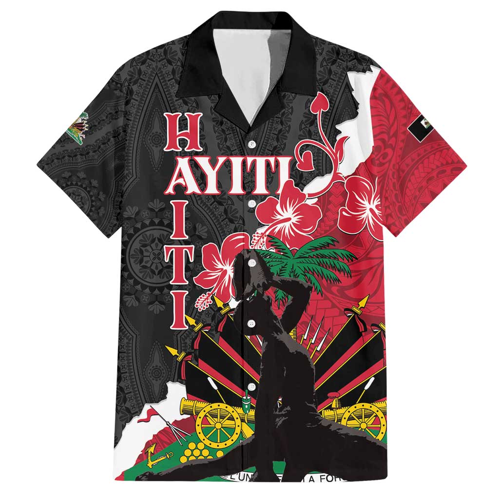 Personalised Ayiti Neg Marron Hawaiian Shirt Dashiki Mix Polynesian Pattern LT01 Black - Polynesian Pride