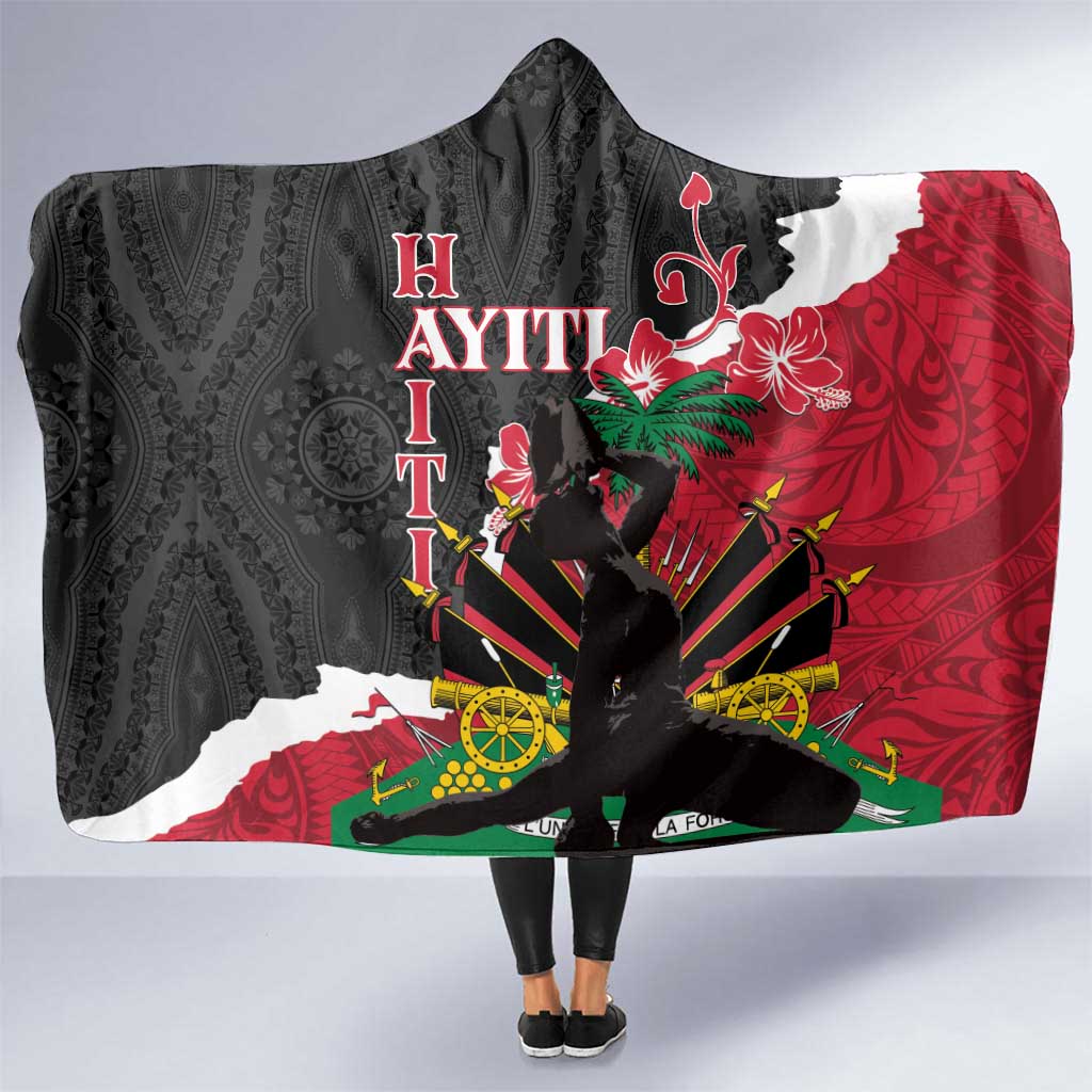 Ayiti Neg Marron Hooded Blanket Dashiki Mix Polynesian Pattern LT01 One Size Black - Polynesian Pride