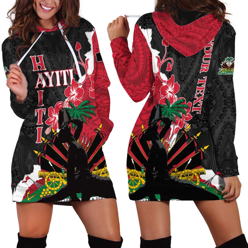 Personalised Ayiti Neg Marron Hoodie Dress Dashiki Mix Polynesian Pattern LT01 - Polynesian Pride
