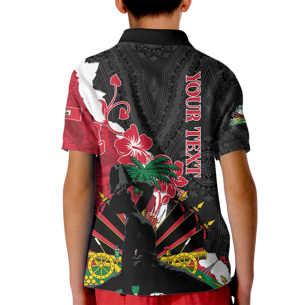 Personalised Ayiti Neg Marron Kid Polo Shirt Dashiki Mix Polynesian Pattern