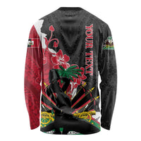 Personalised Ayiti Neg Marron Long Sleeve Shirt Dashiki Mix Polynesian Pattern