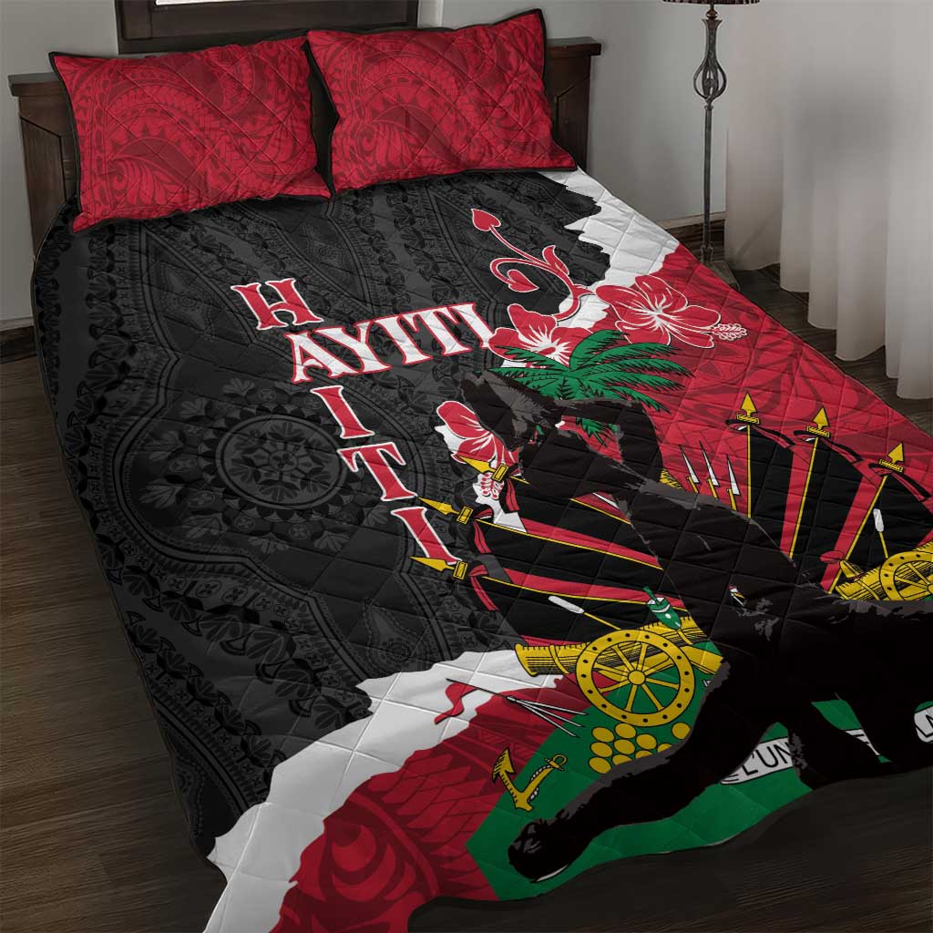 Ayiti Neg Marron Quilt Bed Set Dashiki Mix Polynesian Pattern LT01 Black - Polynesian Pride