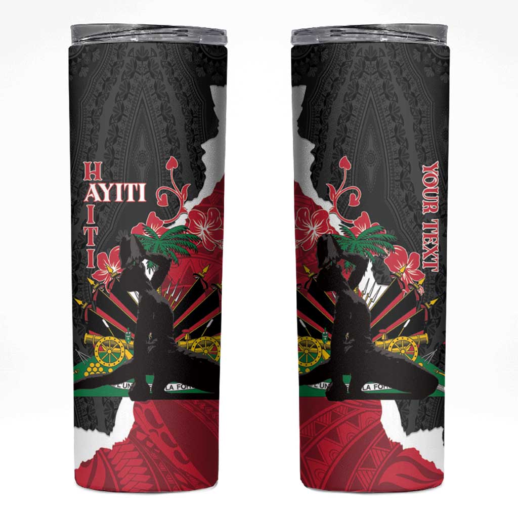 Personalised Ayiti Neg Marron Skinny Tumbler Dashiki Mix Polynesian Pattern