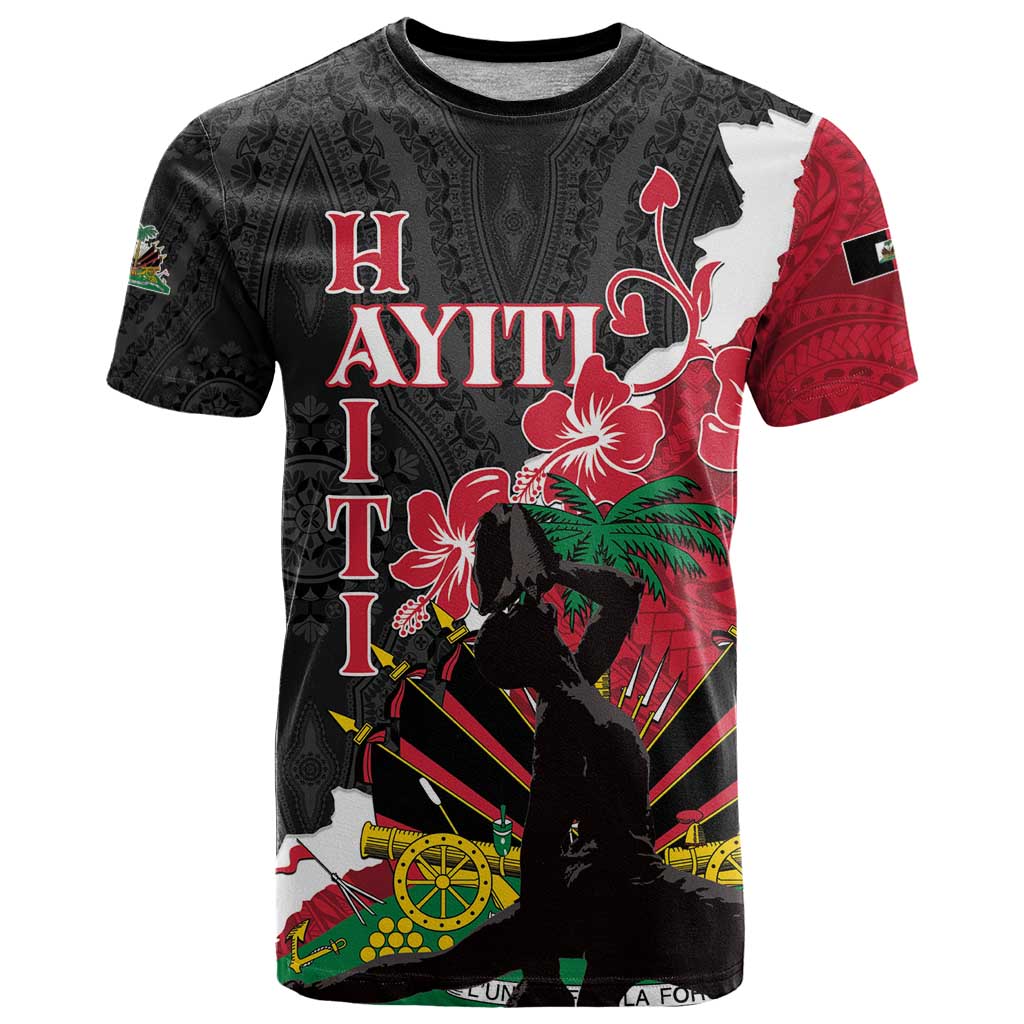 Personalised Ayiti Neg Marron T Shirt Dashiki Mix Polynesian Pattern LT01 Black - Polynesian Pride