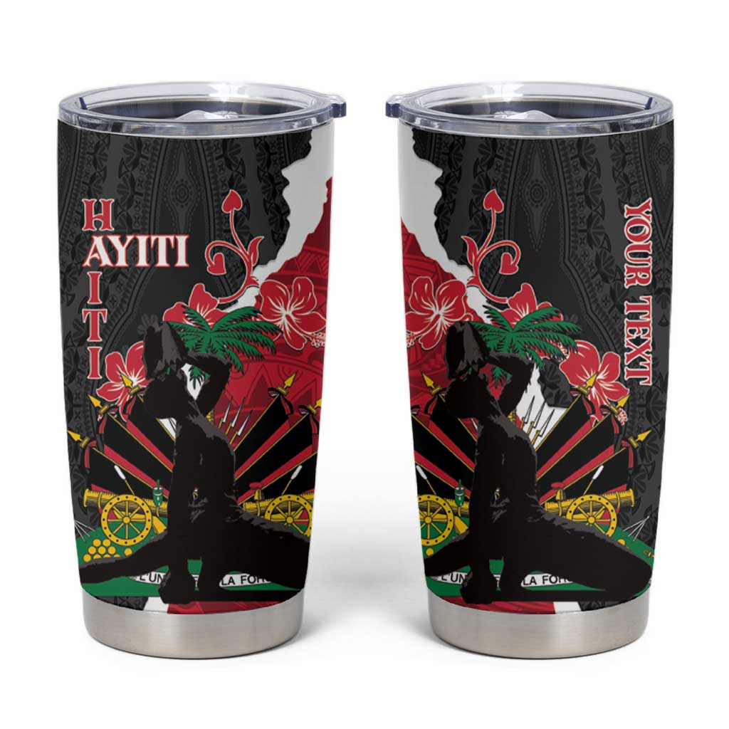 Personalised Ayiti Neg Marron Tumbler Cup Dashiki Mix Polynesian Pattern LT01 Black - Polynesian Pride