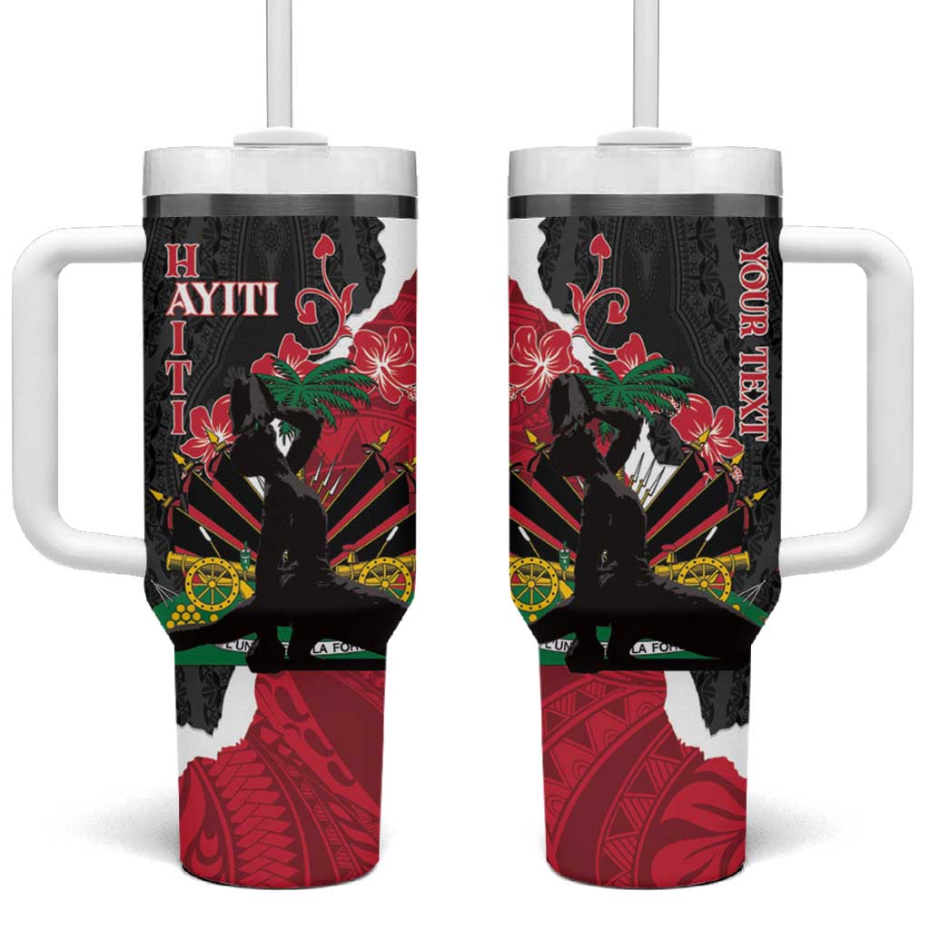Personalised Ayiti Neg Marron Tumbler With Handle Dashiki Mix Polynesian Pattern LT01 One Size: 40 oz Black - Polynesian Pride