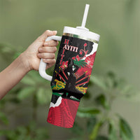 Personalised Ayiti Neg Marron Tumbler With Handle Dashiki Mix Polynesian Pattern LT01 - Polynesian Pride