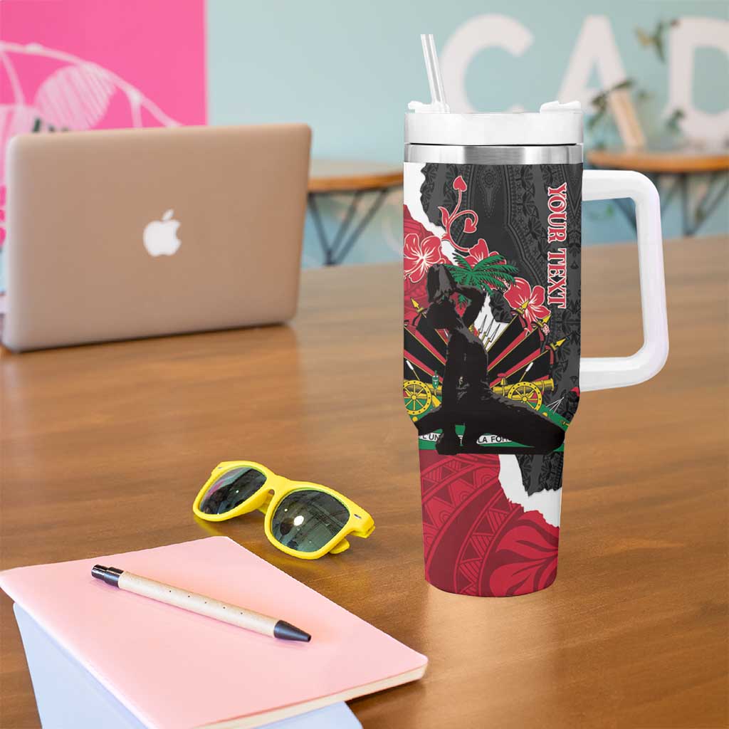 Personalised Ayiti Neg Marron Tumbler With Handle Dashiki Mix Polynesian Pattern LT01 - Polynesian Pride