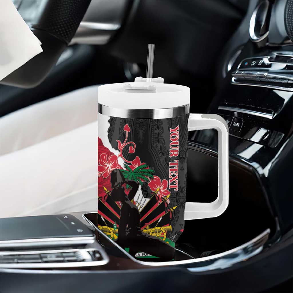 Personalised Ayiti Neg Marron Tumbler With Handle Dashiki Mix Polynesian Pattern LT01 - Polynesian Pride