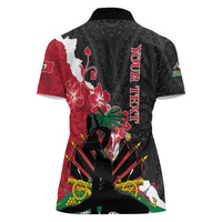 Personalised Ayiti Neg Marron Women Polo Shirt Dashiki Mix Polynesian Pattern