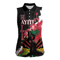 Personalised Ayiti Neg Marron Women Sleeveless Polo Shirt Dashiki Mix Polynesian Pattern