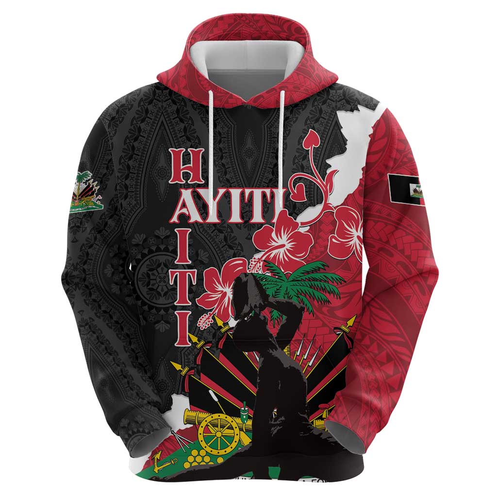 Personalised Ayiti Neg Marron Zip Hoodie Dashiki Mix Polynesian Pattern