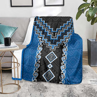 Blue Niho Taniwha Mix Poutama Blanket Unique Taniko Aotearoa LT01 - Polynesian Pride