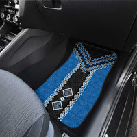 Blue Niho Taniwha Mix Poutama Car Mats Unique Taniko Aotearoa LT01 - Polynesian Pride