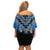 Blue Niho Taniwha Mix Poutama Family Matching Off Shoulder Short Dress and Hawaiian Shirt Unique Taniko Aotearoa