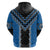 Blue Niho Taniwha Mix Poutama Hoodie Unique Taniko Aotearoa