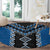 Blue Niho Taniwha Mix Poutama Round Carpet Unique Taniko Aotearoa