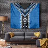 Blue Niho Taniwha Mix Poutama Tapestry Unique Taniko Aotearoa