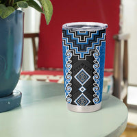 Blue Niho Taniwha Mix Poutama Tumbler Cup Unique Taniko Aotearoa LT01 - Polynesian Pride