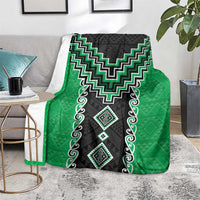 Green Niho Taniwha Mix Poutama Blanket Unique Taniko Aotearoa LT01 - Polynesian Pride