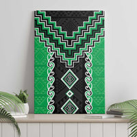 Green Niho Taniwha Mix Poutama Canvas Wall Art Unique Taniko Aotearoa LT01 - Polynesian Pride