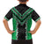 Green Niho Taniwha Mix Poutama Family Matching Long Sleeve Bodycon Dress and Hawaiian Shirt Unique Taniko Aotearoa