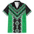 Green Niho Taniwha Mix Poutama Family Matching Short Sleeve Bodycon Dress and Hawaiian Shirt Unique Taniko Aotearoa