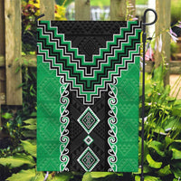 Green Niho Taniwha Mix Poutama Garden Flag Unique Taniko Aotearoa LT01 Garden Flag Green - Polynesian Pride