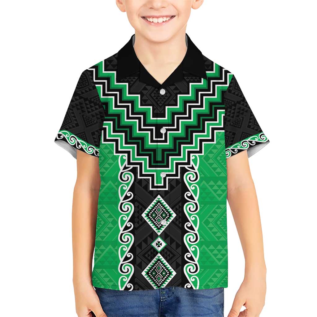 Green Niho Taniwha Mix Poutama Hawaiian Shirt Unique Taniko Aotearoa LT01 - Polynesian Pride