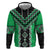 Green Niho Taniwha Mix Poutama Hoodie Unique Taniko Aotearoa