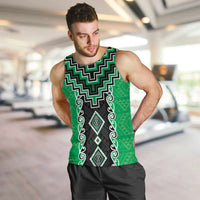 Green Niho Taniwha Mix Poutama Men Tank Top Unique Taniko Aotearoa LT01 Green - Polynesian Pride