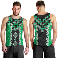 Green Niho Taniwha Mix Poutama Men Tank Top Unique Taniko Aotearoa LT01 - Polynesian Pride