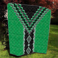 Green Niho Taniwha Mix Poutama Quilt Unique Taniko Aotearoa