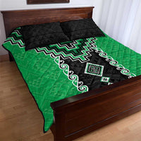 Green Niho Taniwha Mix Poutama Quilt Bed Set Unique Taniko Aotearoa LT01 - Polynesian Pride